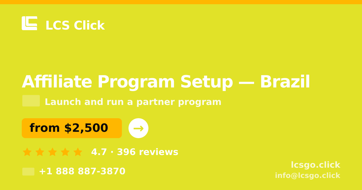Affiliate Program Setup in São Paulo — from $1,400, rated 4.6/5 by 3237 clients. LCS Click.