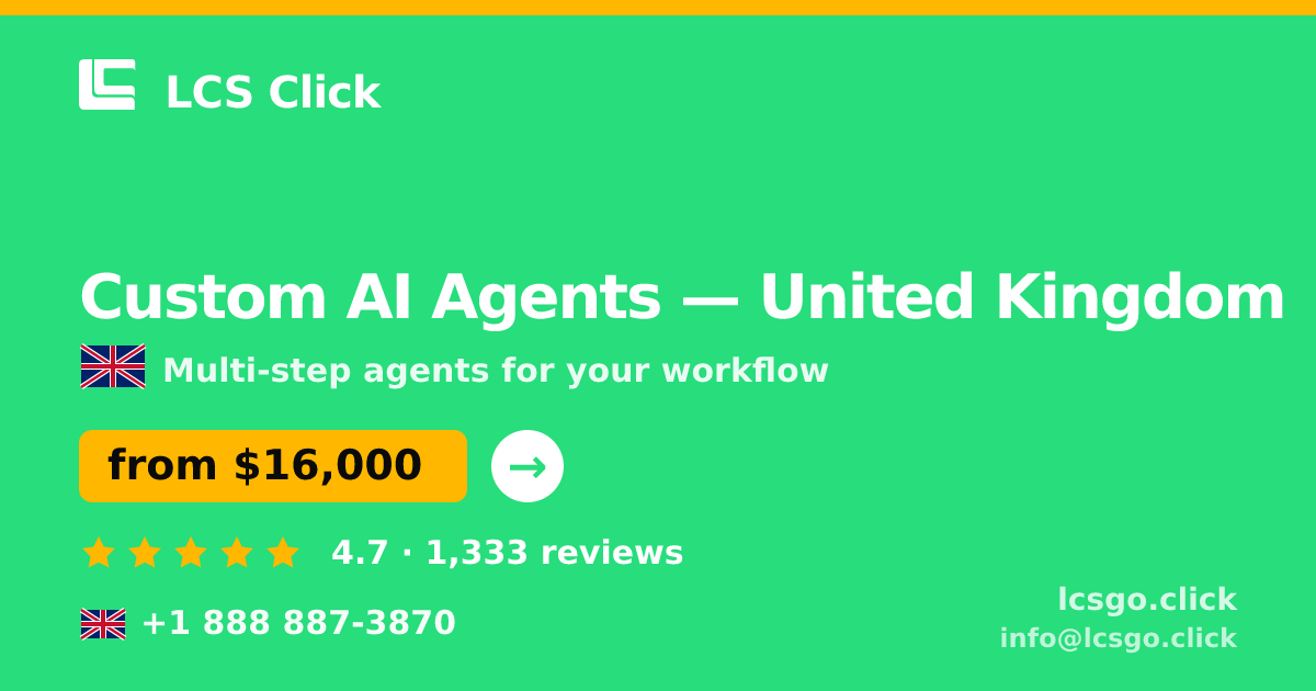 Custom AI Agents in Birmingham — from $12,500, rated 4.5/5 by 2111 clients. LCS Click.