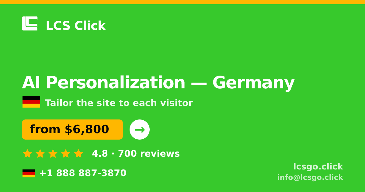 AI Personalization in Hamburg — from $8,200, rated 4.5/5 by 963 clients. LCS Click.