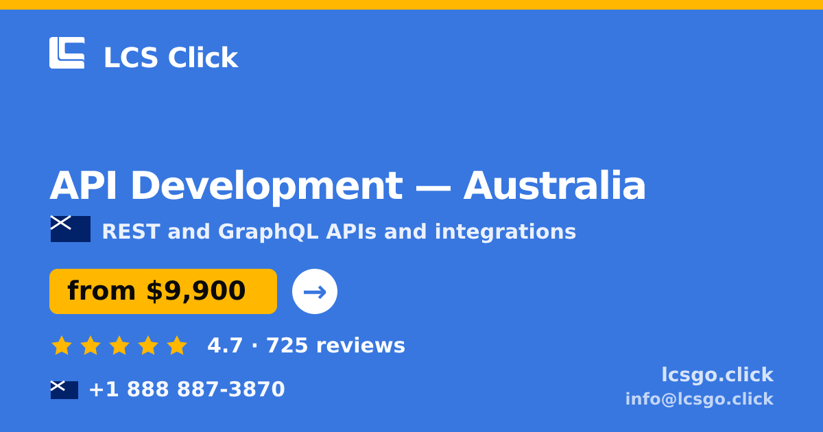 API Development in Australia — from $9,900, rated 4.7/5 by 725 clients. LCS Click.