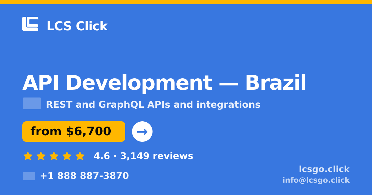 API Development in Brazil — from $6,700, rated 4.6/5 by 3149 clients. LCS Click.