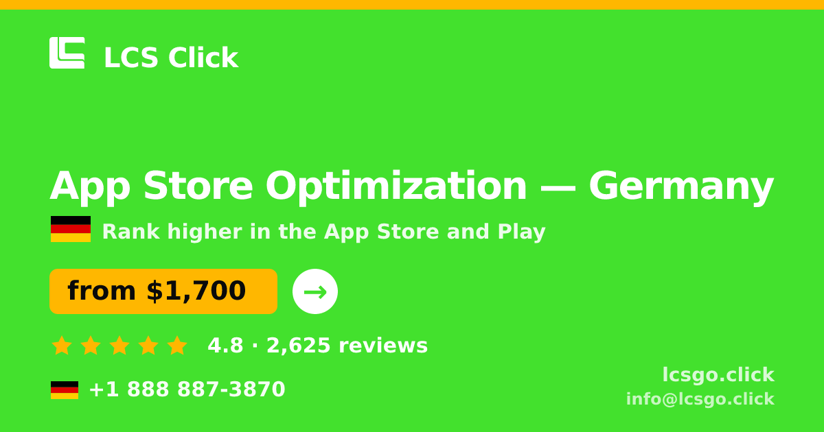 App Store Optimization in Berlin — from $2,000/mo, rated 4.5/5 by 1177 clients. LCS Click.