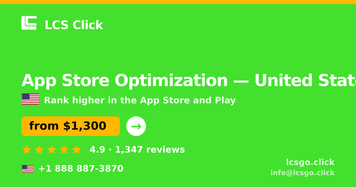 App Store Optimization in Chicago — from $1,500/mo, rated 5/5 by 3415 clients. LCS Click.