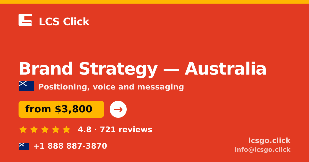 Brand Strategy in Australia — from $3,800, rated 4.8/5 by 721 clients. LCS Click.