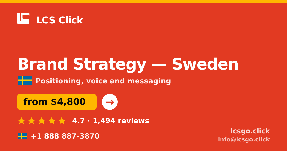 Brand Strategy in Malmö — from $5,000, rated 4.7/5 by 1397 clients. LCS Click.