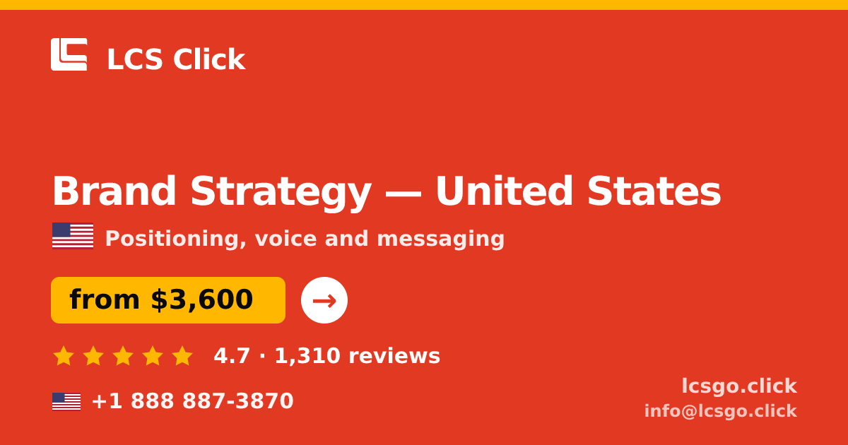 Brand Strategy in San Diego — from $5,200, rated 4.9/5 by 2151 clients. LCS Click.