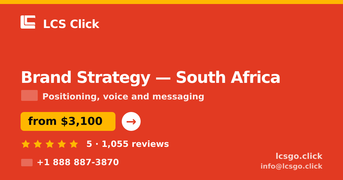 Brand Strategy in Durban — from $2,700, rated 5/5 by 1997 clients. LCS Click.