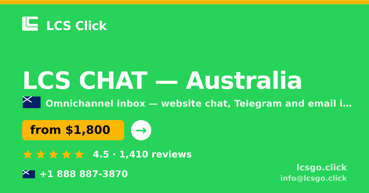 LCS CHAT in Australia — from $1,800/mo, rated 4.5/5 by 1410 clients. LCS Click.