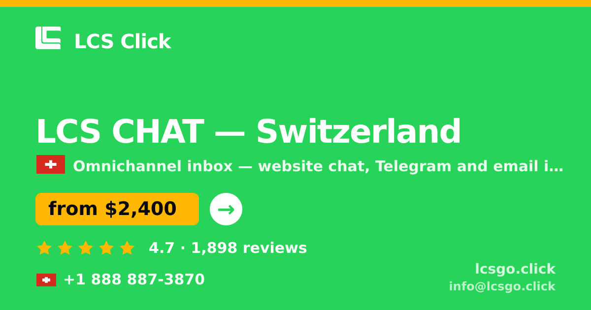 LCS CHAT in Geneva — from $2,700/mo, rated 4.5/5 by 2024 clients. LCS Click.