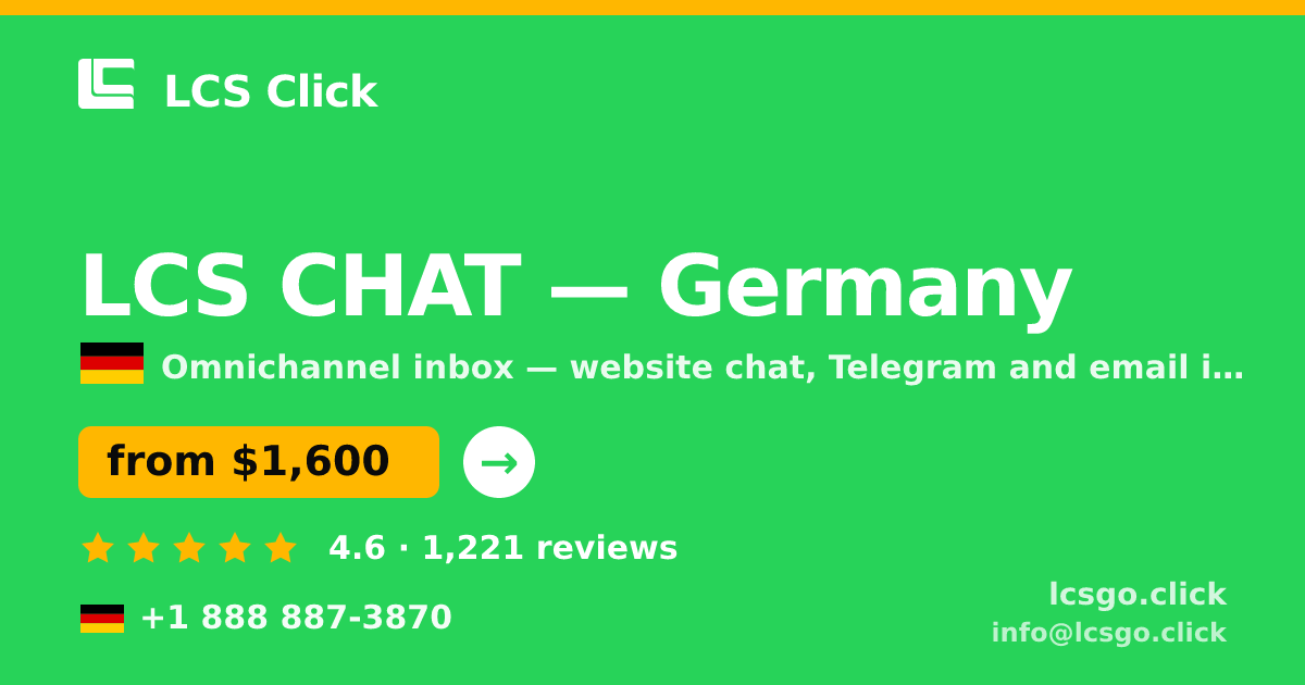 LCS CHAT in Germany — from $1,600/mo, rated 4.6/5 by 1221 clients. LCS Click.
