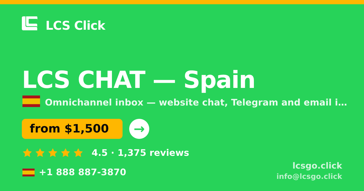 LCS CHAT in Barcelona — from $1,400/mo, rated 4.5/5 by 3488 clients. LCS Click.