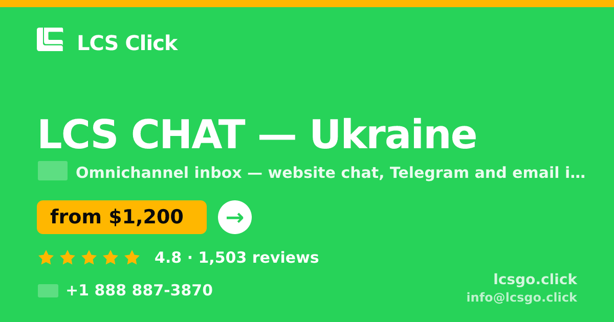 LCS CHAT in Ukraine — from $1,200/mo, rated 4.8/5 by 1503 clients. LCS Click.