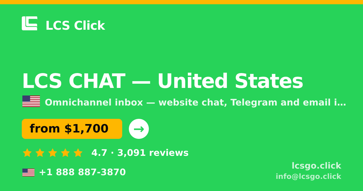 LCS CHAT in United States — from $1,700/mo, rated 4.7/5 by 3091 clients. LCS Click.