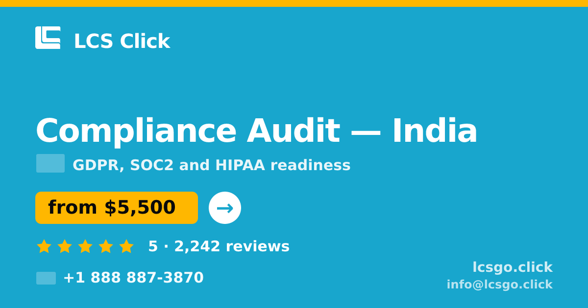 Compliance Audit in India — from $5,500, rated 5/5 by 2242 clients. LCS Click.