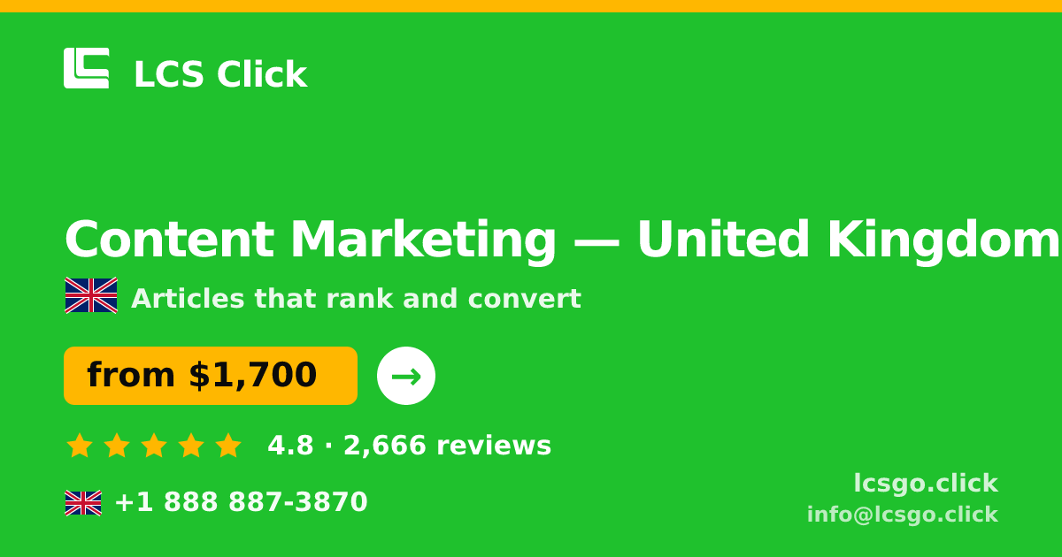 Content Marketing in Leeds — from $1,700/mo, rated 4.7/5 by 2546 clients. LCS Click.