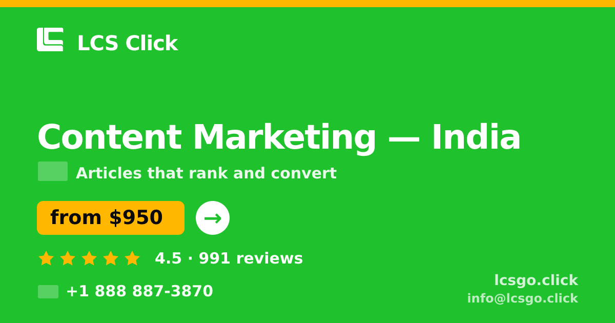 Content Marketing in Chennai — from $600/mo, rated 4.8/5 by 3439 clients. LCS Click.