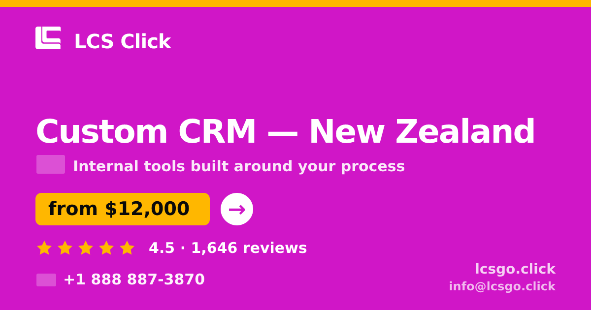Custom CRM in Christchurch — from $11,500, rated 4.7/5 by 1352 clients. LCS Click.