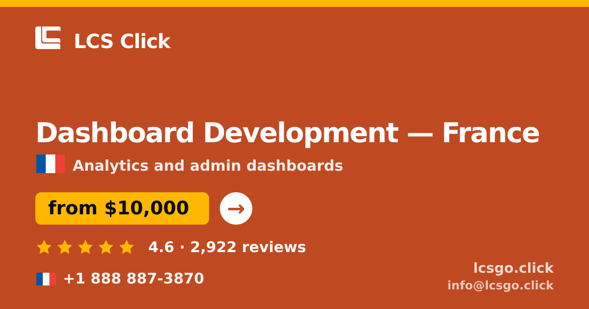 Dashboard Development in France — from $10,000, rated 4.6/5 by 2922 clients. LCS Click.