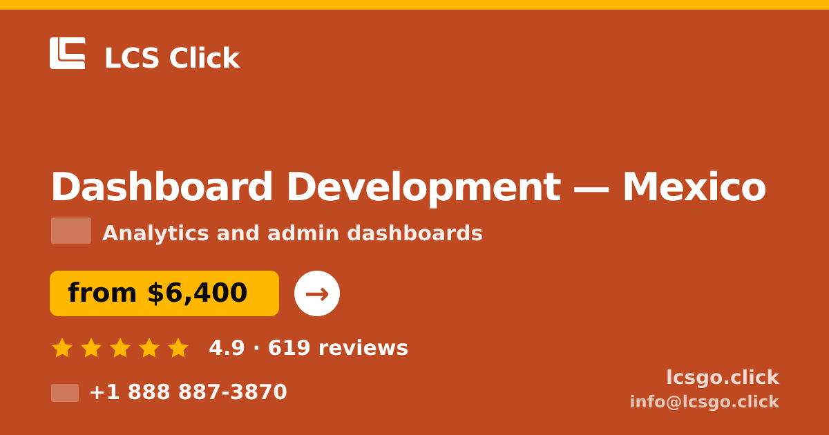 Dashboard Development in Mexico — from $6,400, rated 4.9/5 by 619 clients. LCS Click.