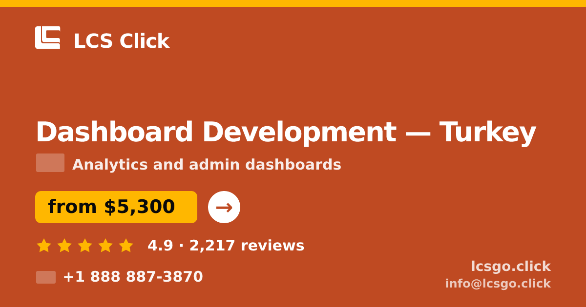 Dashboard Development in İzmir — from $4,100, rated 4.9/5 by 1265 clients. LCS Click.