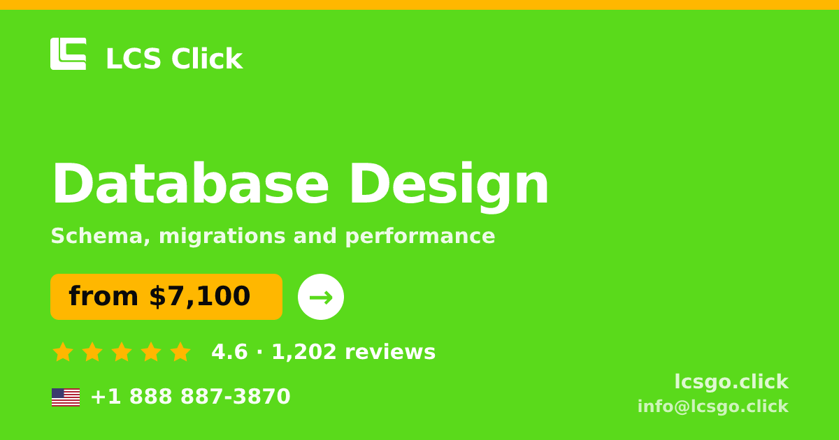 Database Design in the USA — from $7,100, rated 4.6/5 by 1202 clients. LCS Click.