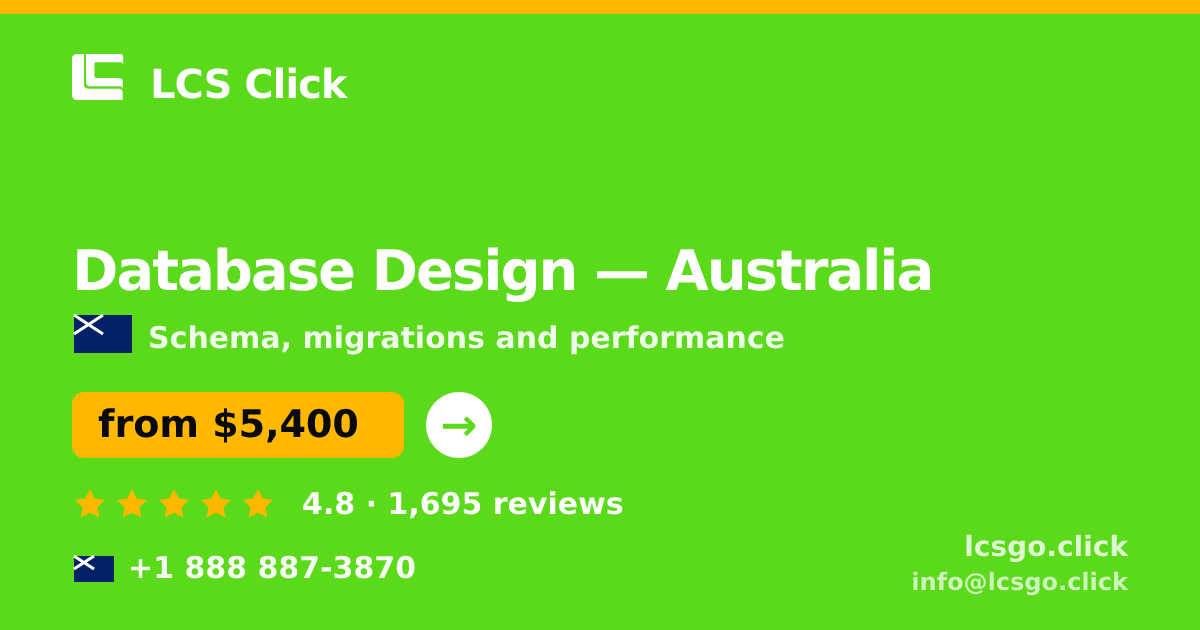 Database Design in Australia — from $5,400, rated 4.8/5 by 1695 clients. LCS Click.