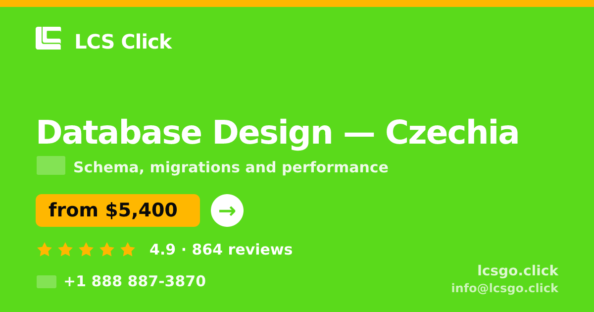 Database Design in Czechia — from $5,400, rated 4.9/5 by 864 clients. LCS Click.