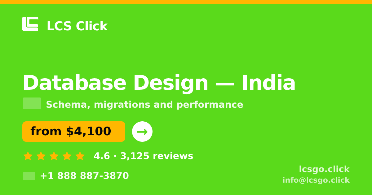 Database Design in India — from $4,100, rated 4.6/5 by 3125 clients. LCS Click.