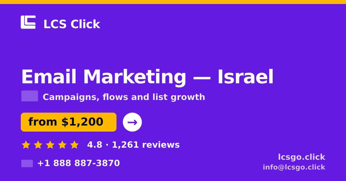 Email Marketing in Haifa — from $1,500/mo, rated 4.6/5 by 2064 clients. LCS Click.