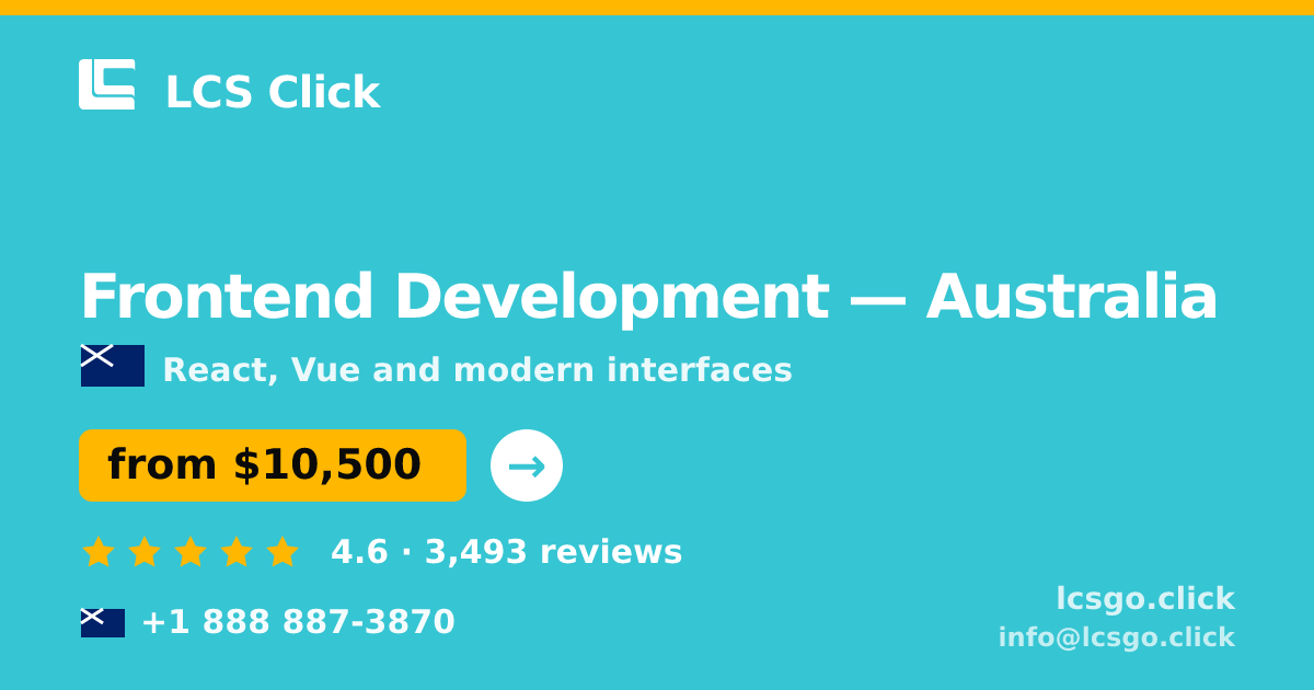 Frontend Development in Melbourne — from $9,800, rated 4.5/5 by 3066 clients. LCS Click.