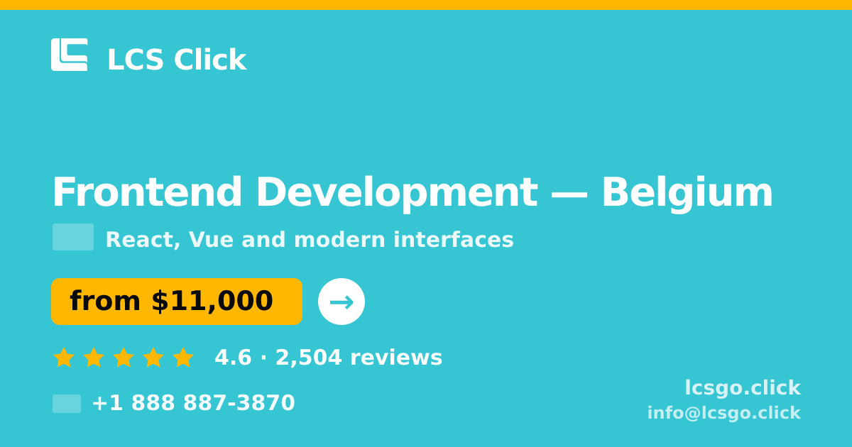 Frontend Development in Belgium — from $11,000, rated 4.6/5 by 2504 clients. LCS Click.