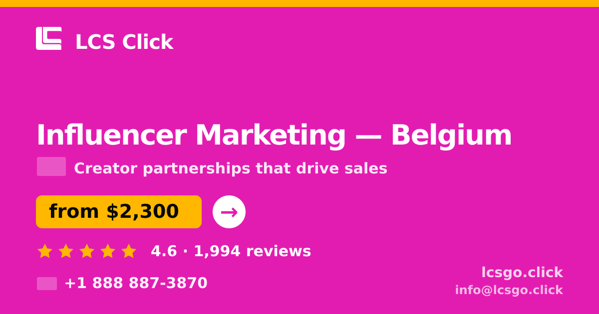 Influencer Marketing in Ghent — from $2,200/mo, rated 4.7/5 by 2778 clients. LCS Click.
