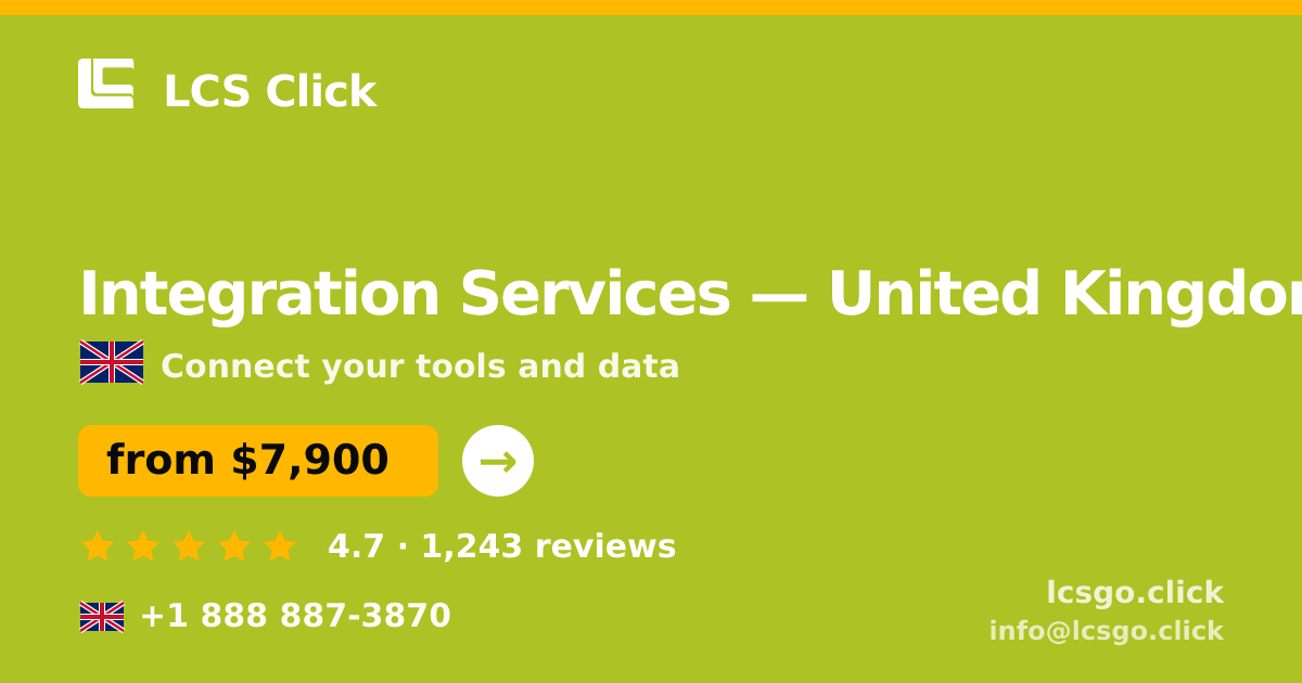 Integration Services in Manchester — from $7,600, rated 5/5 by 1586 clients. LCS Click.