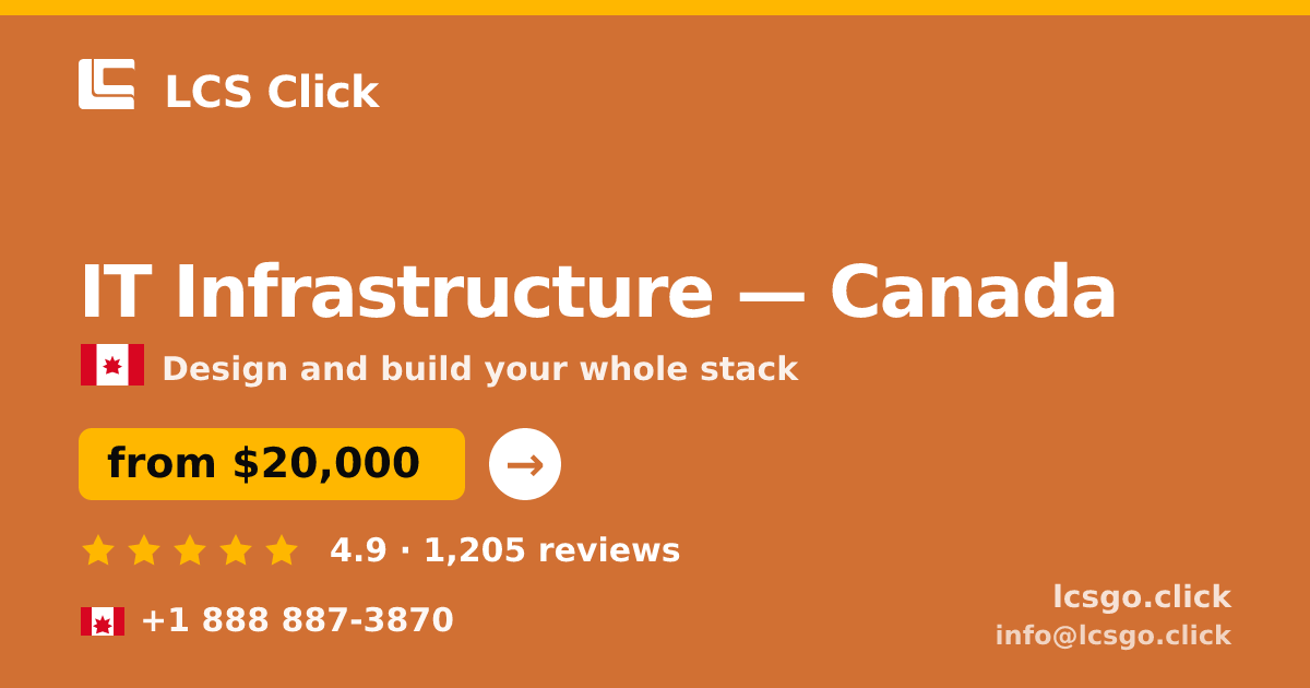 IT Infrastructure in Canada — from $20,000, rated 4.9/5 by 1205 clients. LCS Click.