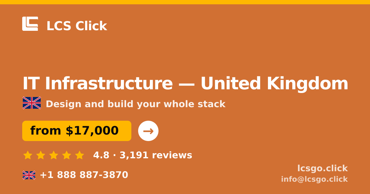 IT Infrastructure in Liverpool — from $21,500, rated 4.9/5 by 2562 clients. LCS Click.