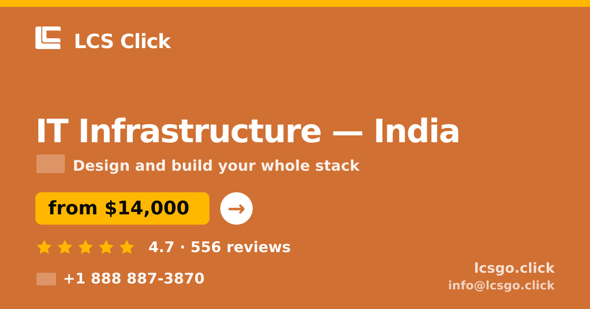 IT Infrastructure in India — from $14,000, rated 4.7/5 by 556 clients. LCS Click.