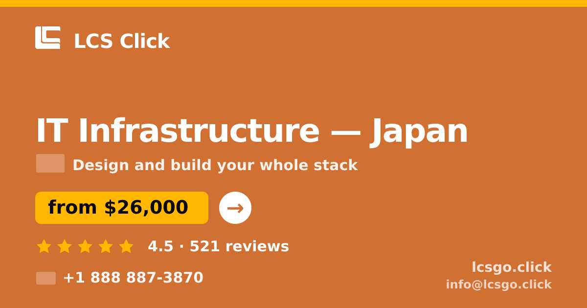 IT Infrastructure in Tokyo — from $28,500, rated 4.9/5 by 2694 clients. LCS Click.
