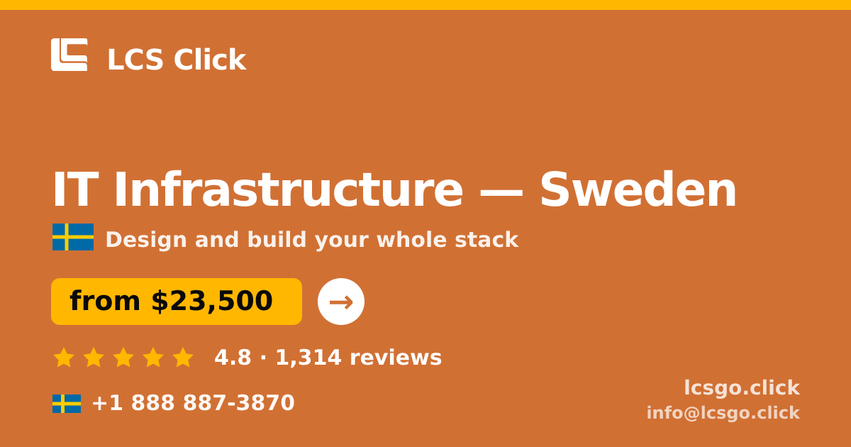 IT Infrastructure in Gothenburg — from $19,500, rated 4.8/5 by 1028 clients. LCS Click.