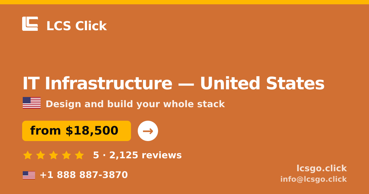 IT Infrastructure in United States — from $18,500, rated 5/5 by 2125 clients. LCS Click.