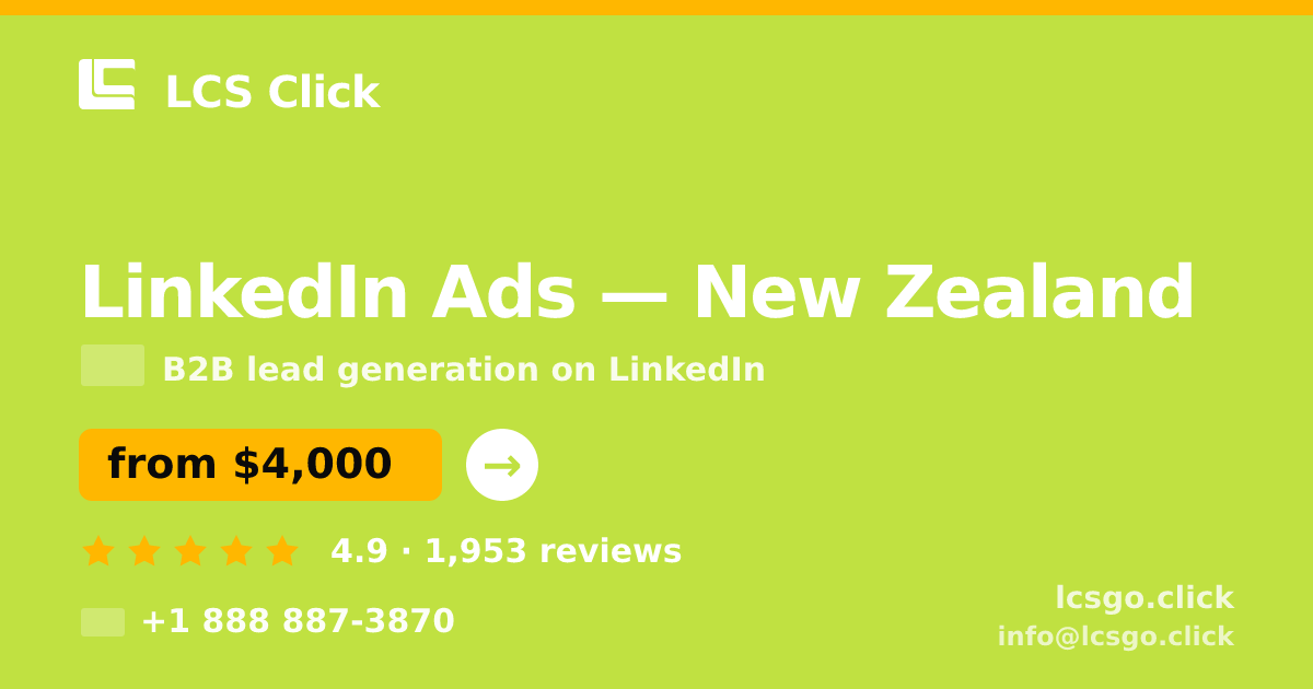 LinkedIn Ads in Christchurch — from $3,600/mo, rated 4.9/5 by 679 clients. LCS Click.