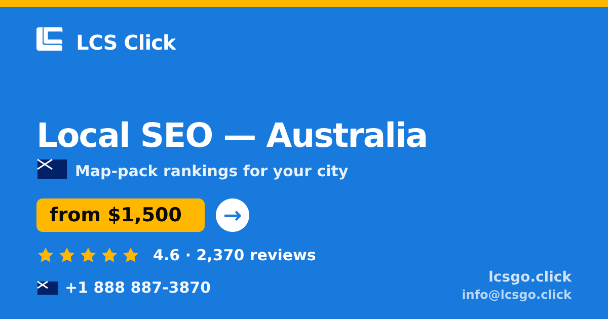 Local SEO in Perth — from $1,600/mo, rated 4.9/5 by 1206 clients. LCS Click.
