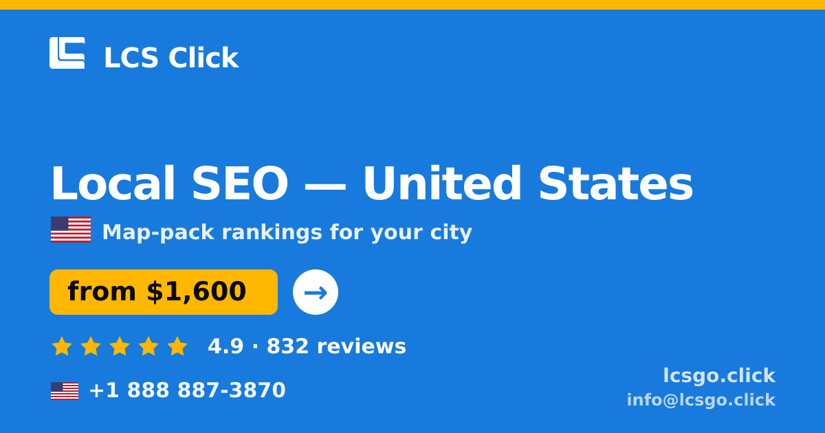 Local SEO in Chicago — from $1,600/mo, rated 5/5 by 1406 clients. LCS Click.