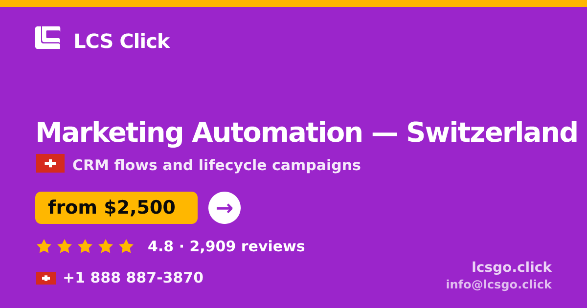 Marketing Automation in Geneva — from $3,200/mo, rated 4.9/5 by 1644 clients. LCS Click.