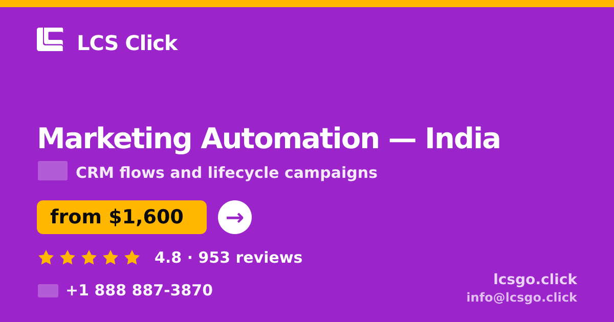 Marketing Automation in Chennai — from $800/mo, rated 4.8/5 by 2718 clients. LCS Click.