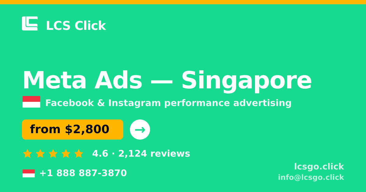 Meta Ads in Singapore — from $2,800/mo, rated 4.6/5 by 2124 clients. LCS Click.