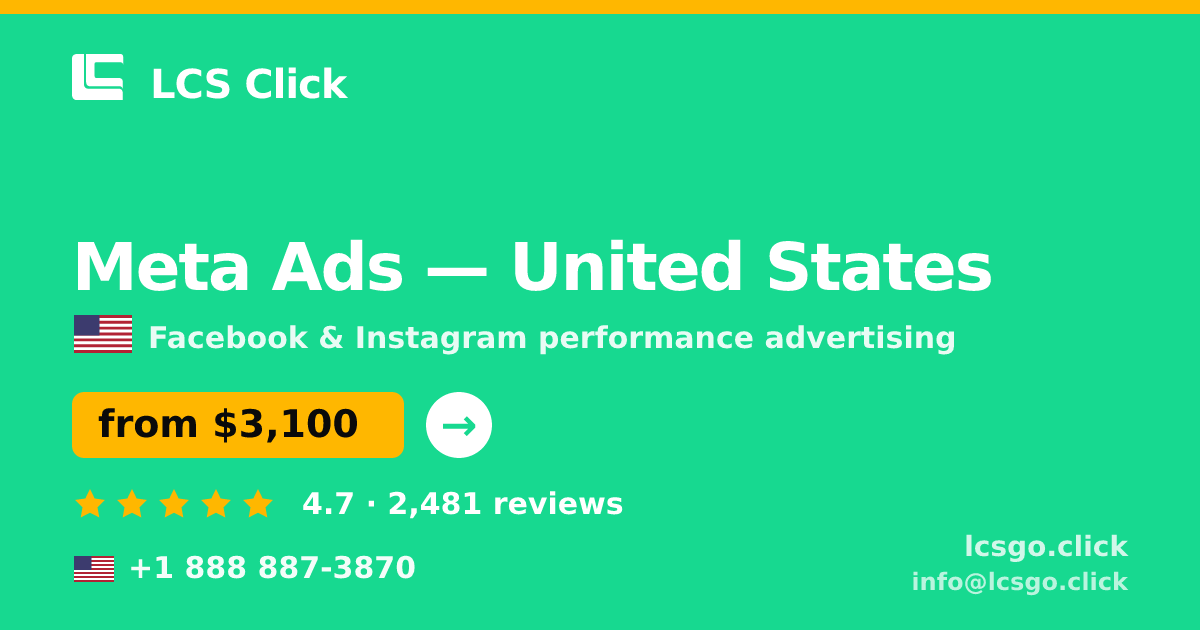 Meta Ads in Miami — from $3,100/mo, rated 4.5/5 by 730 clients. LCS Click.
