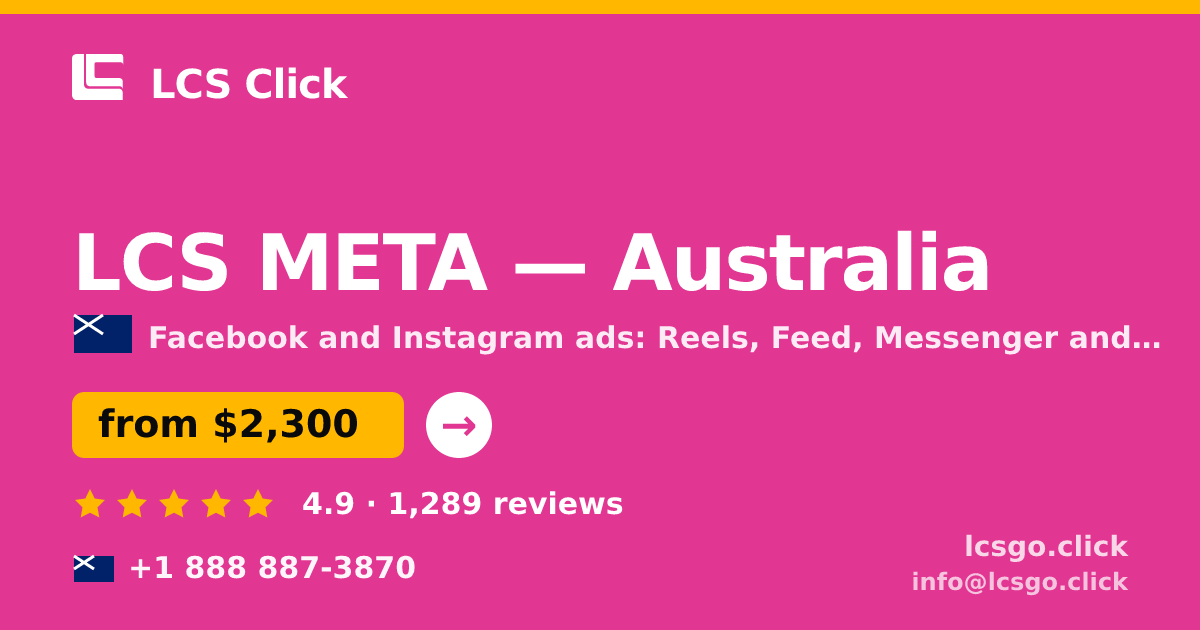 LCS META in Perth — from $3,300/mo, rated 4.6/5 by 2020 clients. LCS Click.