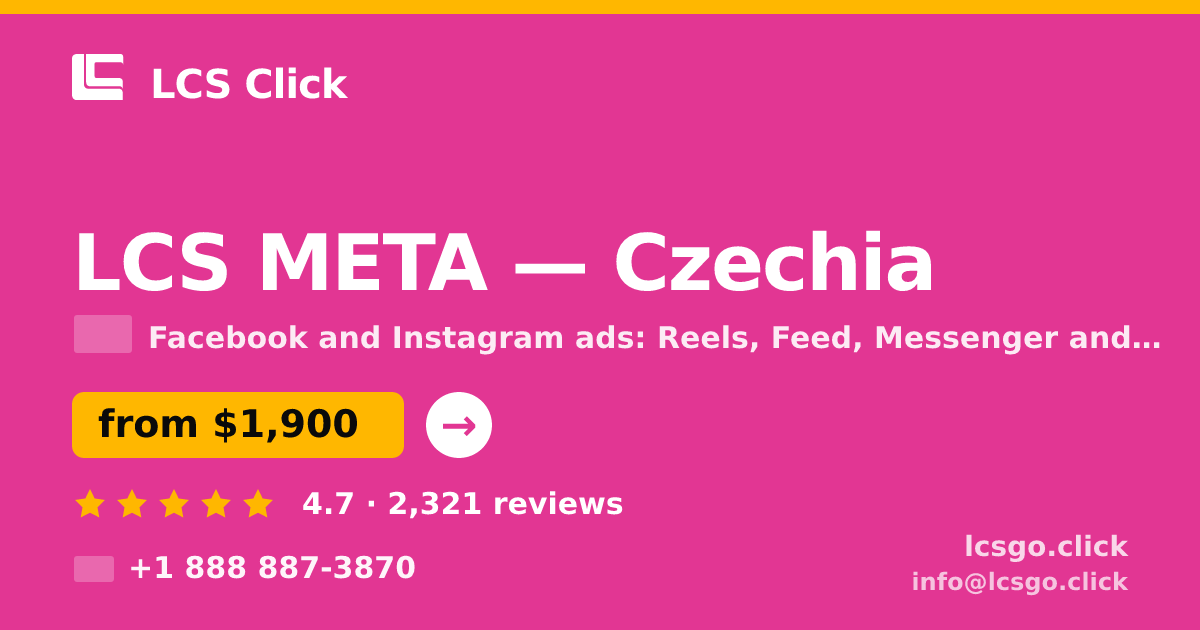 LCS META in Czechia — from $1,900/mo, rated 4.7/5 by 2321 clients. LCS Click.