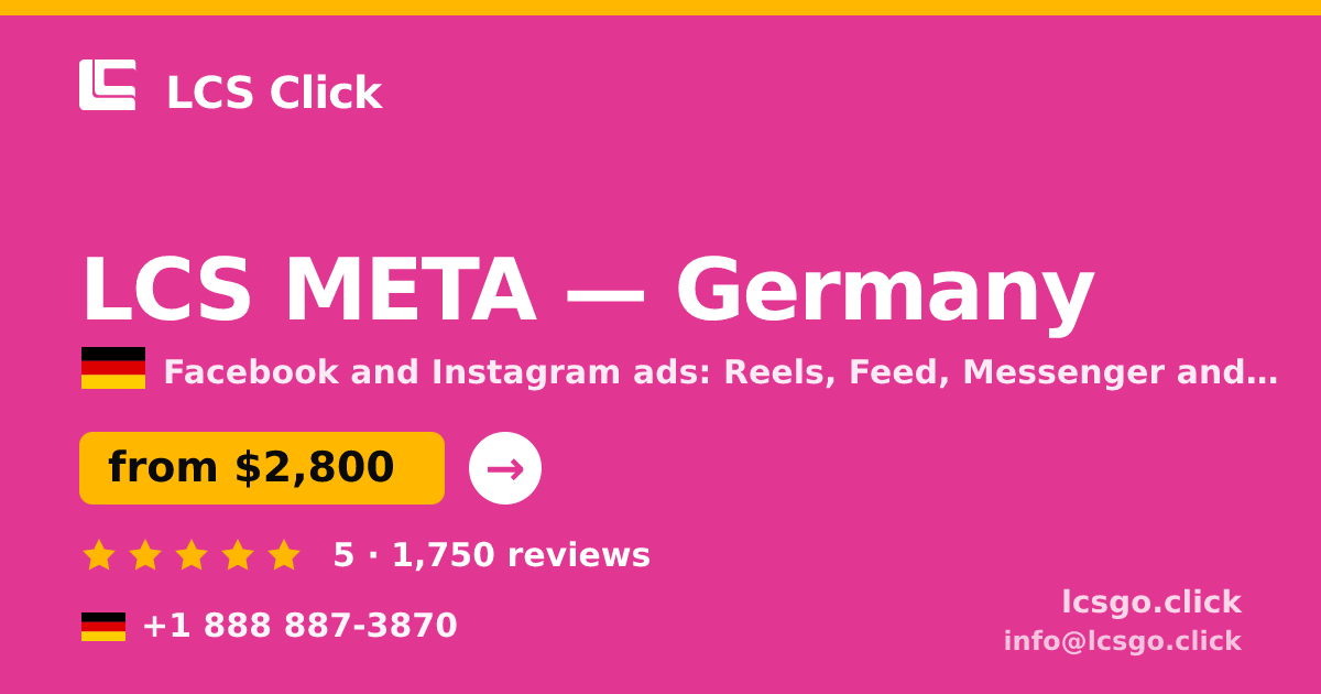 LCS META in Germany — from $2,800/mo, rated 5/5 by 1750 clients. LCS Click.
