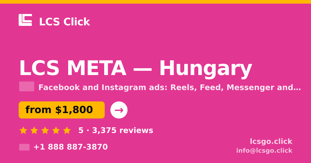LCS META in Hungary — from $1,800/mo, rated 5/5 by 3375 clients. LCS Click.